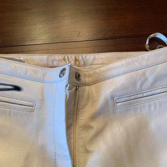 Lux White 100% real Leather Pants by Margaret Godfrey NWT women’s size 8 - Picture 5 of 9